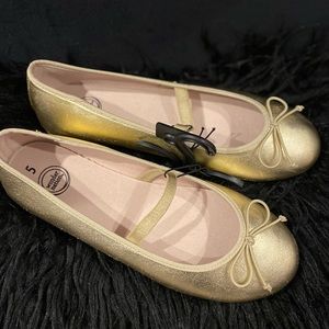 Brand New Girls Gold Ballet Flat
